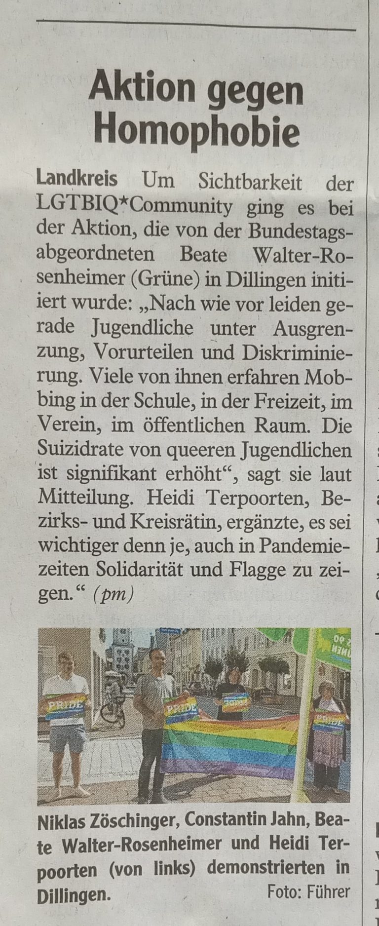 Aktion gehen Homophobie